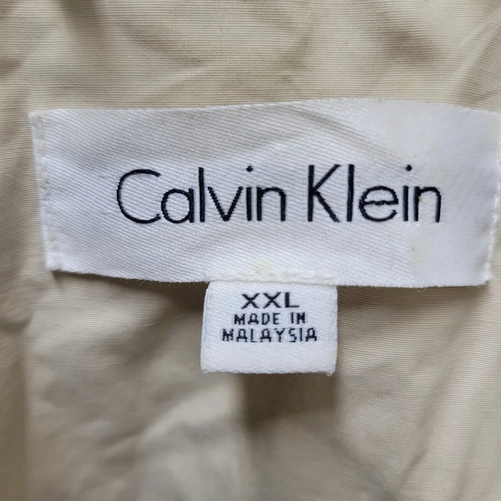 Calvin Klein Men's Beige Full-Zip Collared Long-Sleeves Jacket Size XXL
